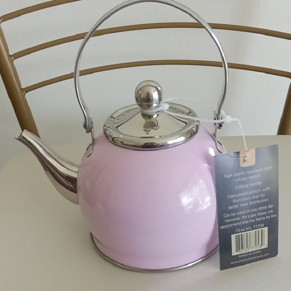 New!Stainless Steel Pink Teapot